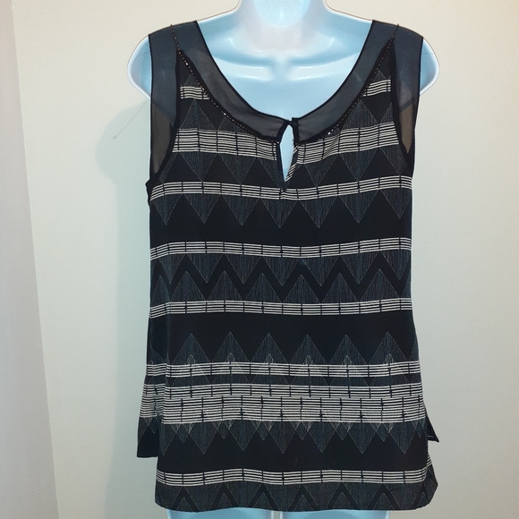 👚Mexx Black & White Blouse 🇨🇦 L - Picture 4 of 7